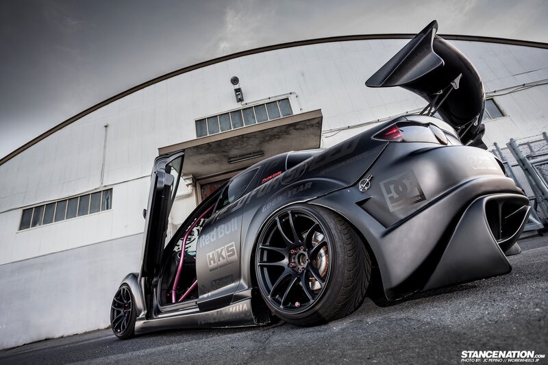 custom race car with open doors