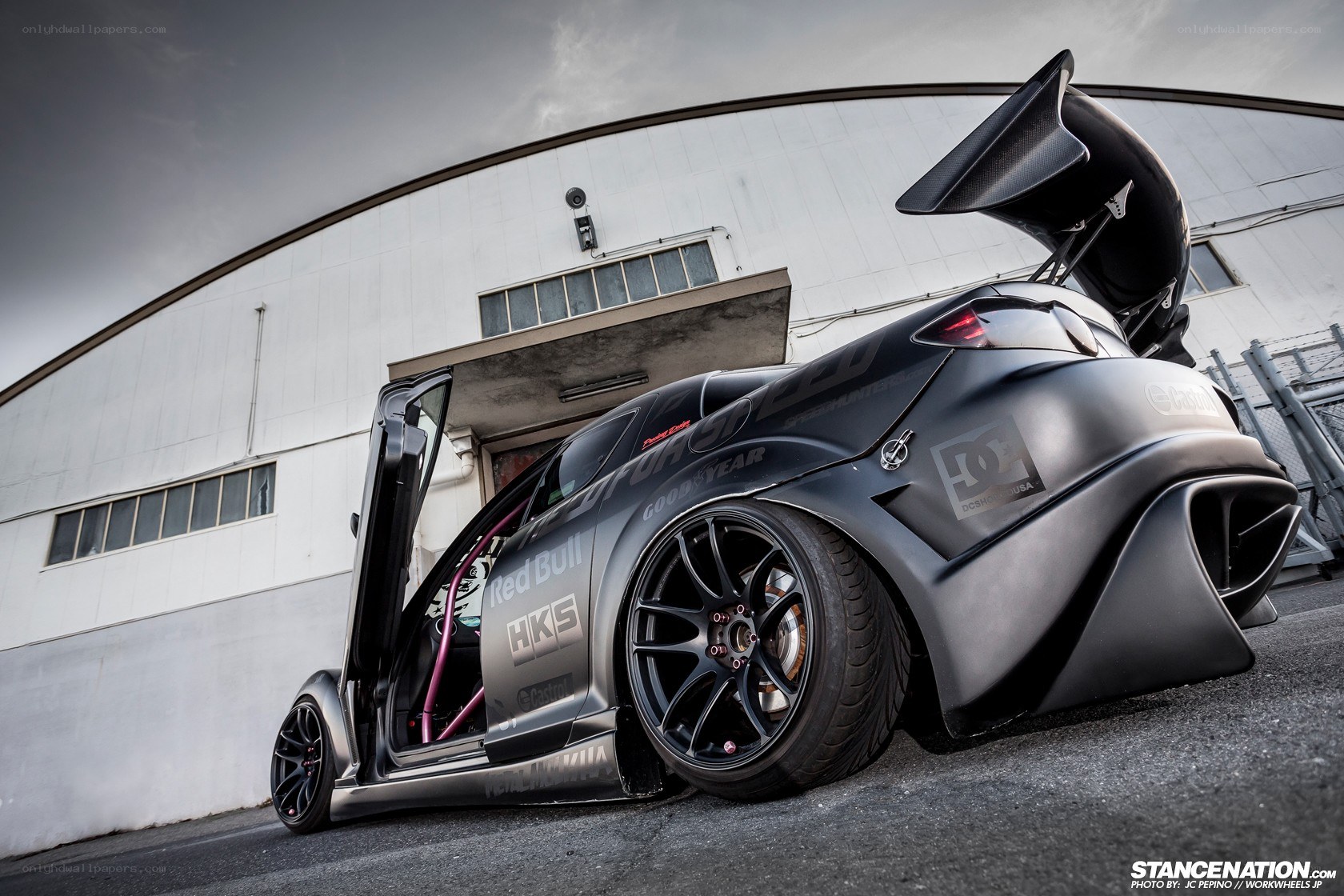custom race car with open doors