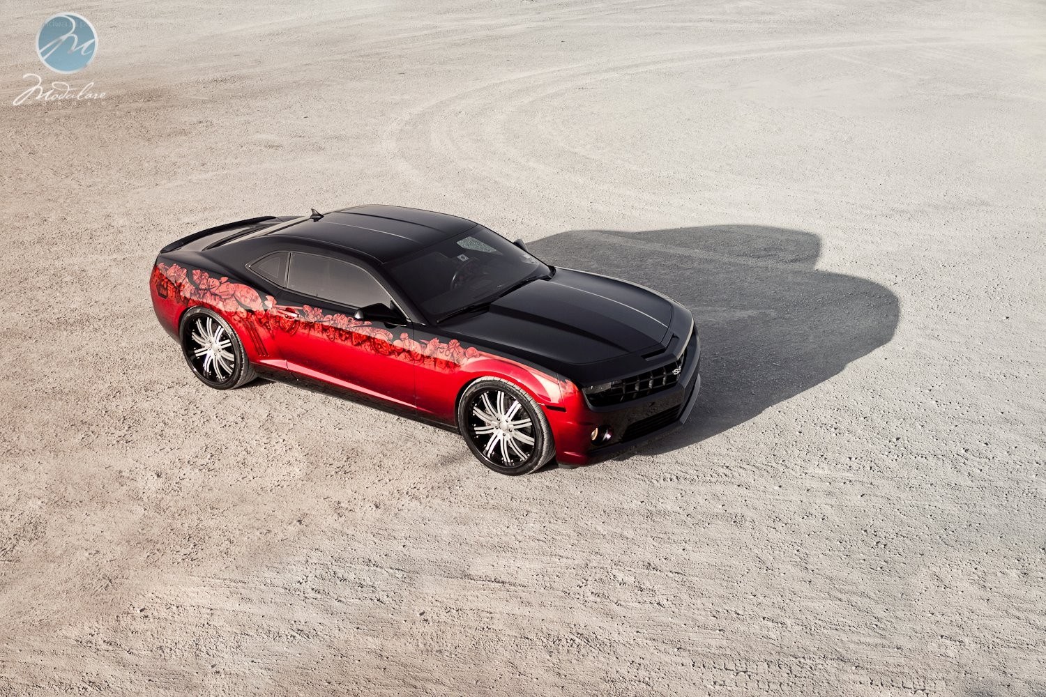 Custom red and black Camaro
