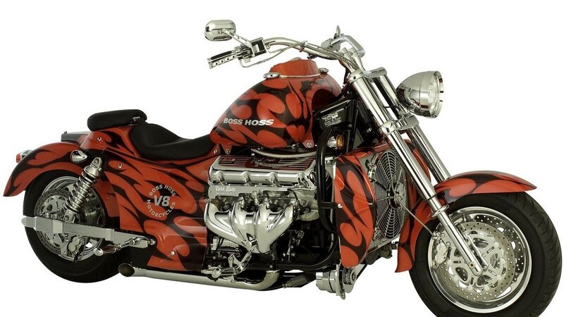 Custom Red and Black Motorcycle — Showcase, Photograph