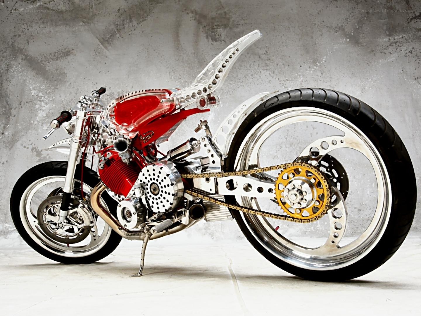 custom red and chrome motorcycle