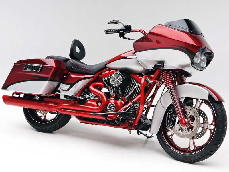 Custom Red and Silver Motorcycle — Neutral