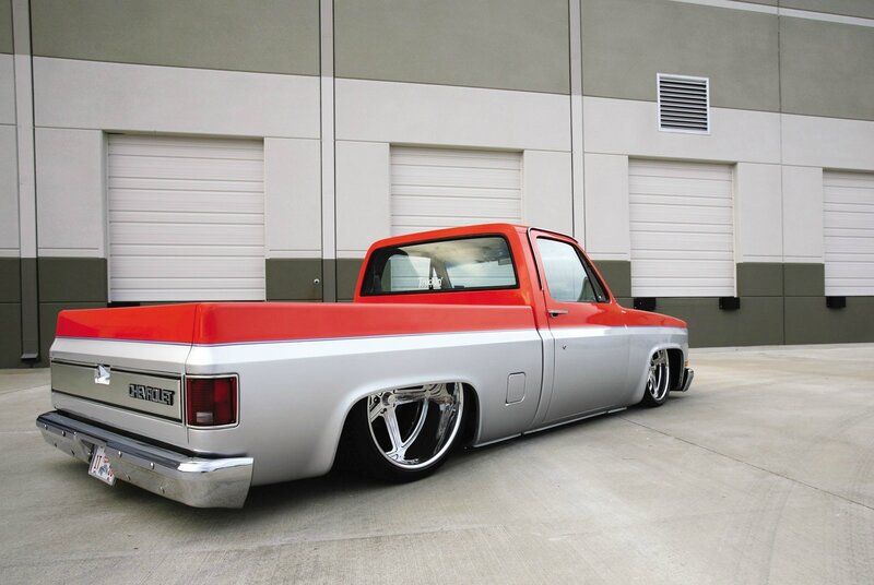 Custom Red and Silver Truck — Calm, Afternoon