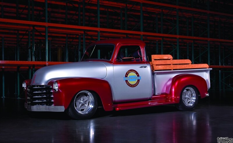 Custom Red and Silver Truck — Dramatic