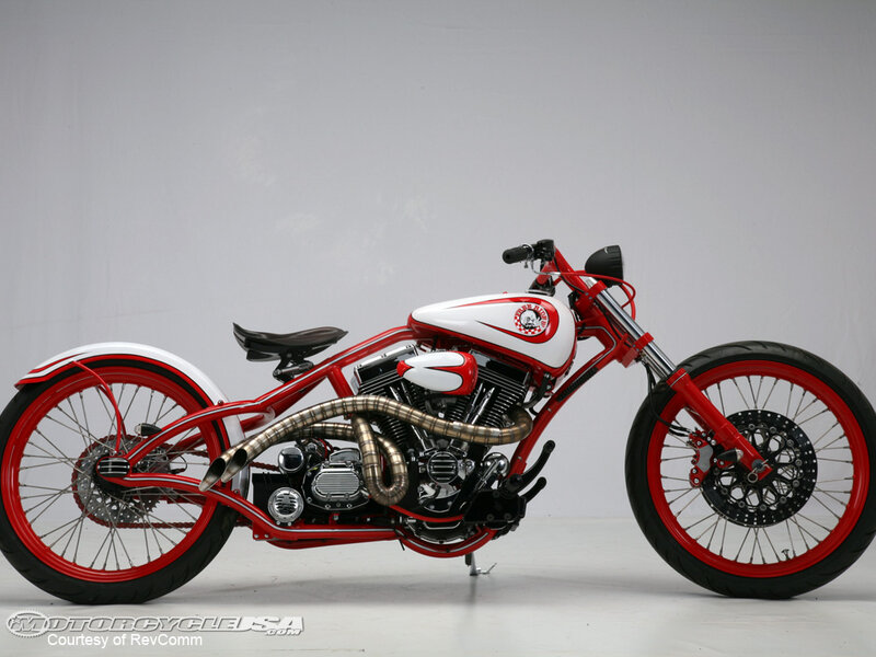 Custom Red and White Chopper