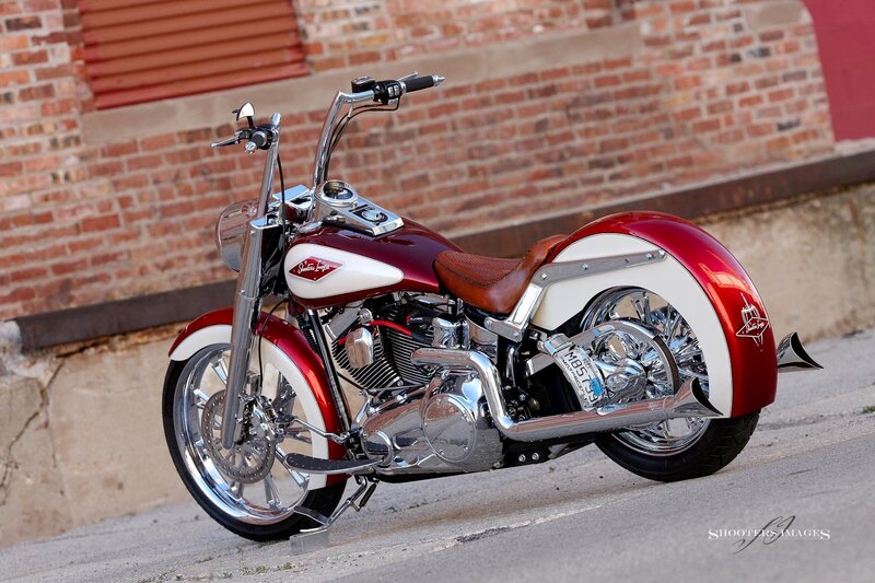 Custom Red and White Motorcycle — Calm