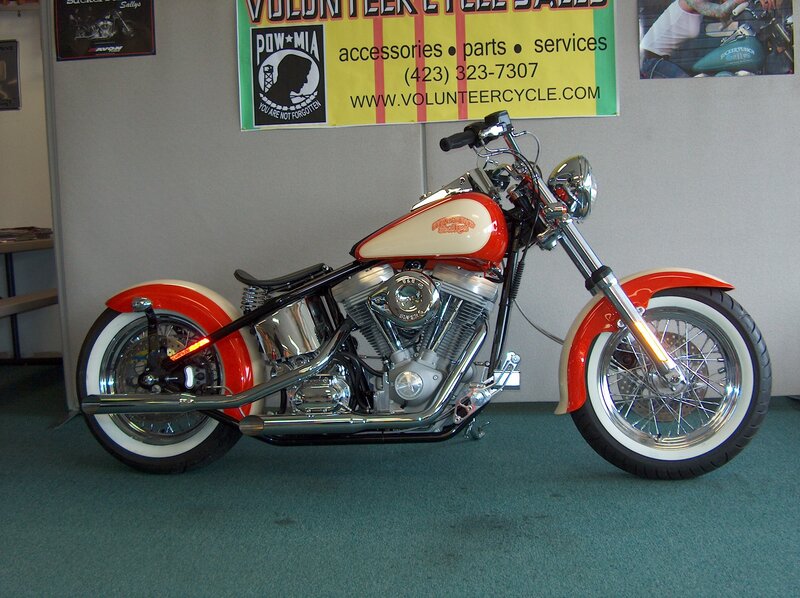 Custom Red and White Motorcycle — Neutral