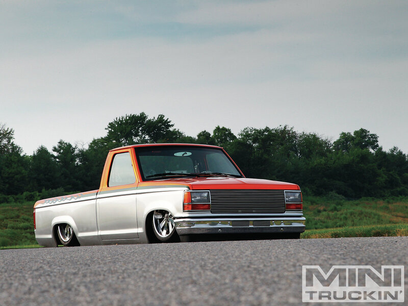 Custom Red and White Pickup Truck
