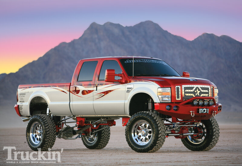 Custom Red and White Truck