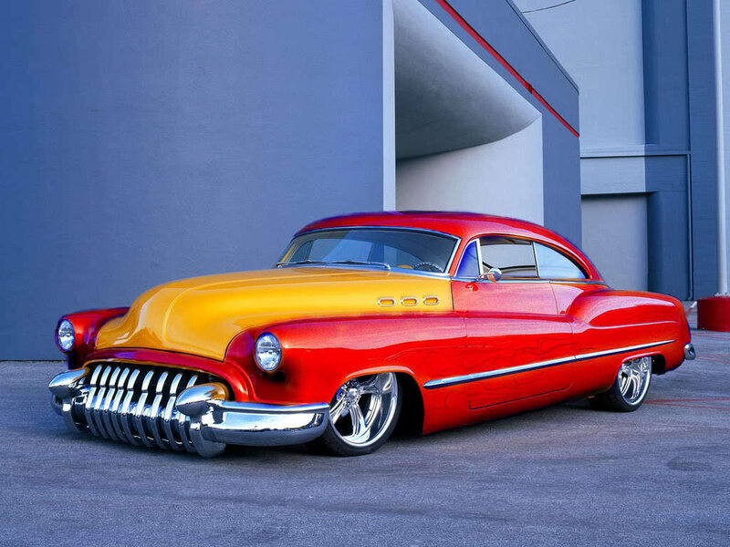 Custom Red and Yellow Car