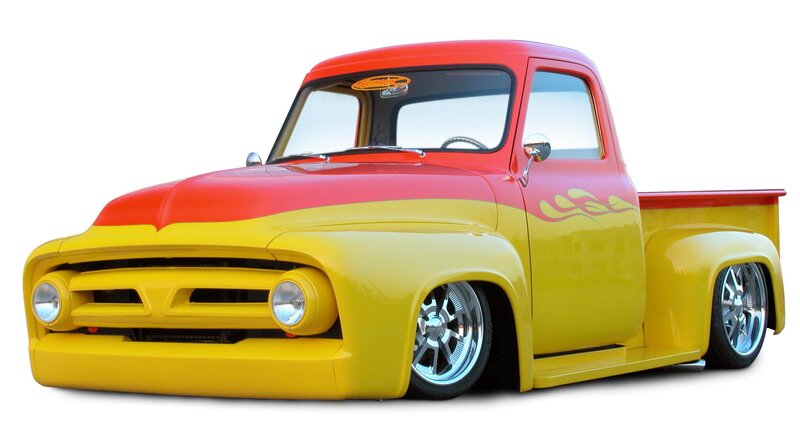 Custom Red and Yellow Truck — Vibrant