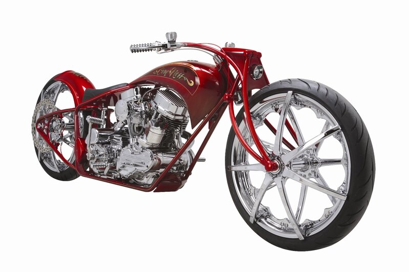 Custom Red Chopper Motorcycle — Showcase