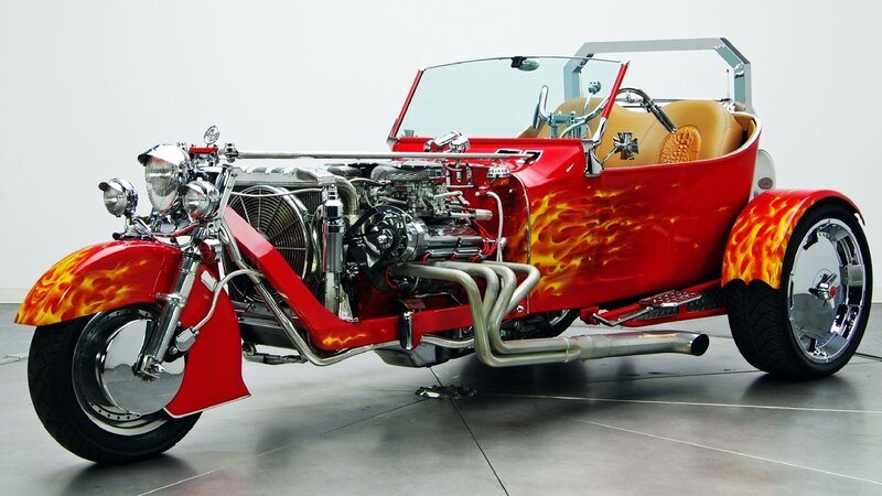 Custom Red Flame Trike