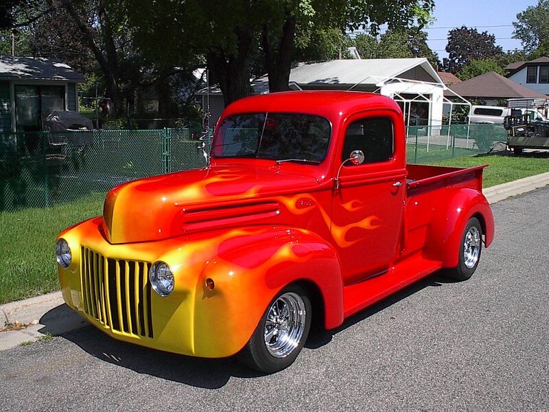 Custom Red Flame Truck — Vibrant