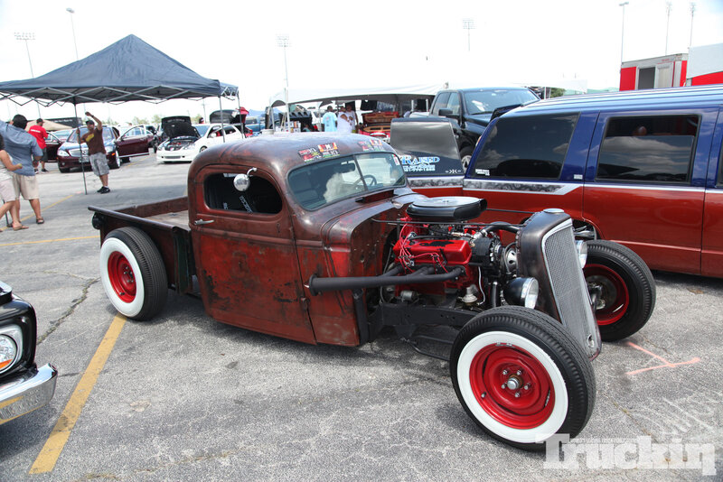 Custom Red Hot Rod Truck — Outdoor