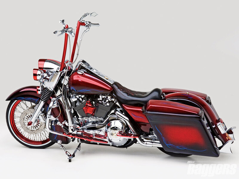 Custom Red Motorcycle — Showcase, Photograph