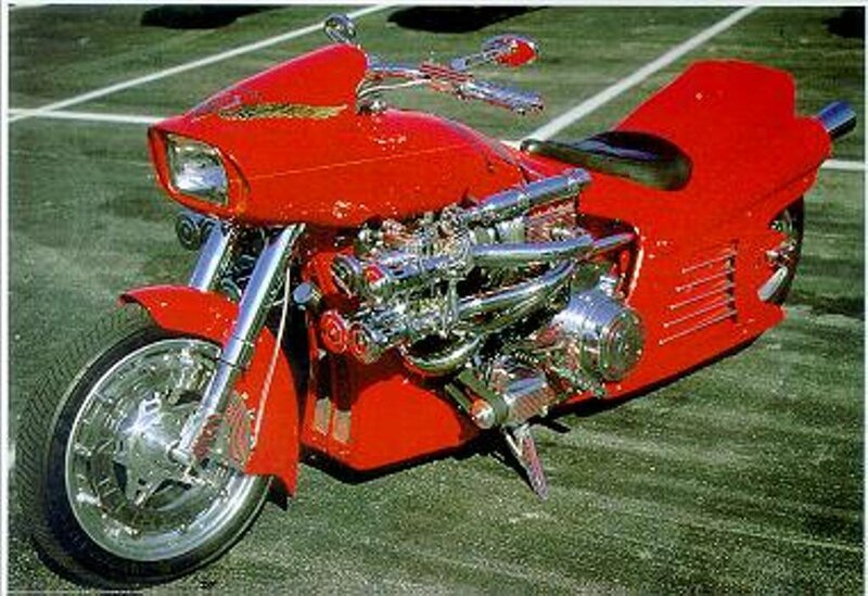 Custom red motorcycle