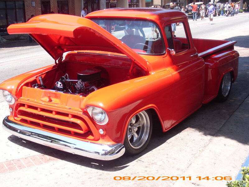 Custom Red Pickup Truck — Bright
