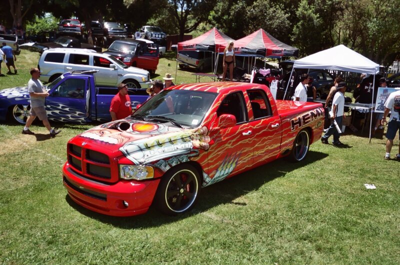 Custom Red Pickup Truck — Outdoor