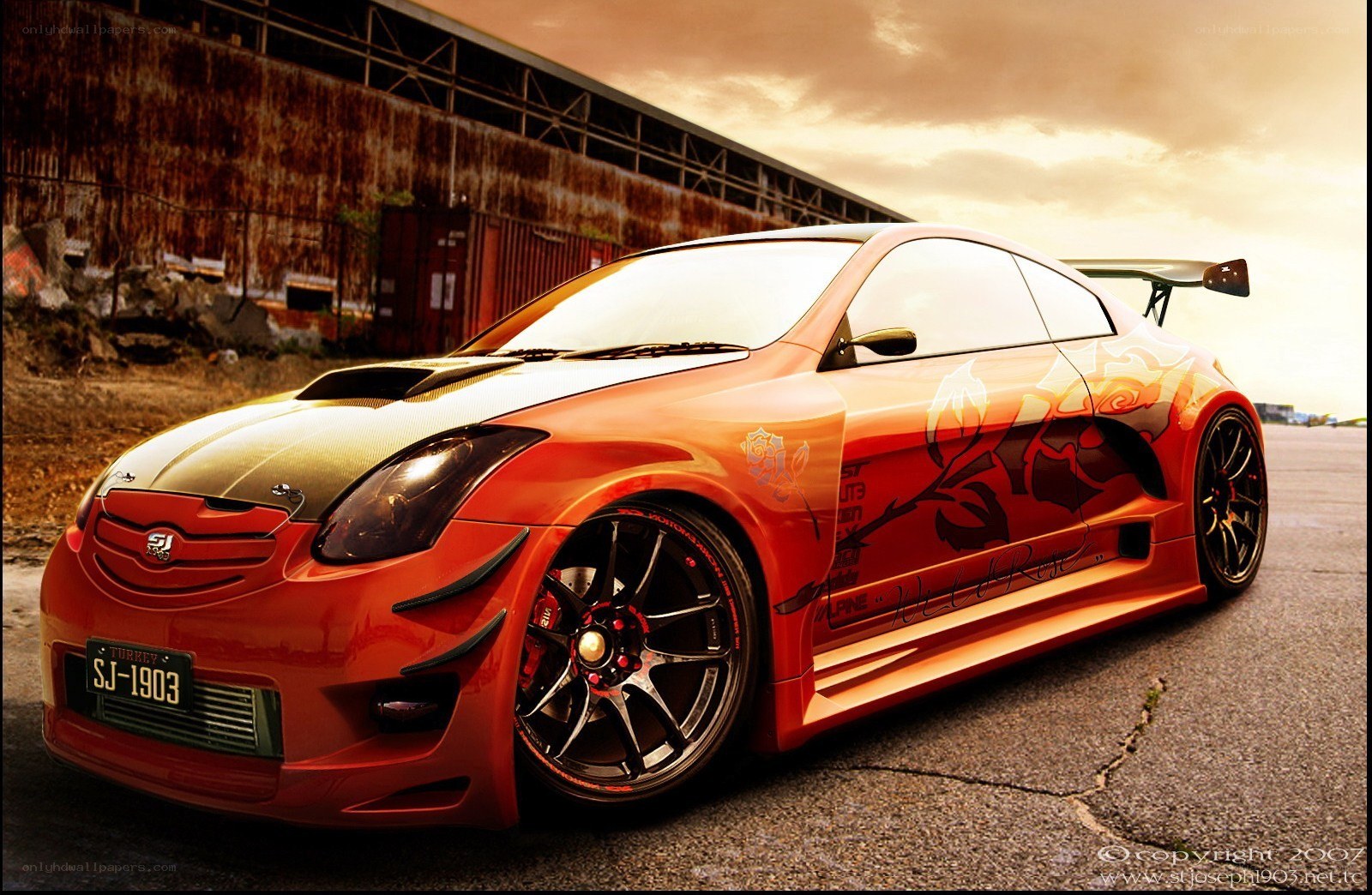custom red sports car