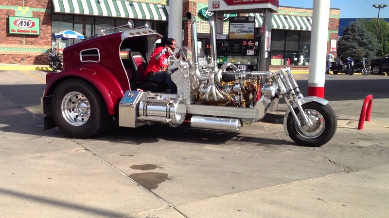 Custom Red Trike Motorcycle — Neutral