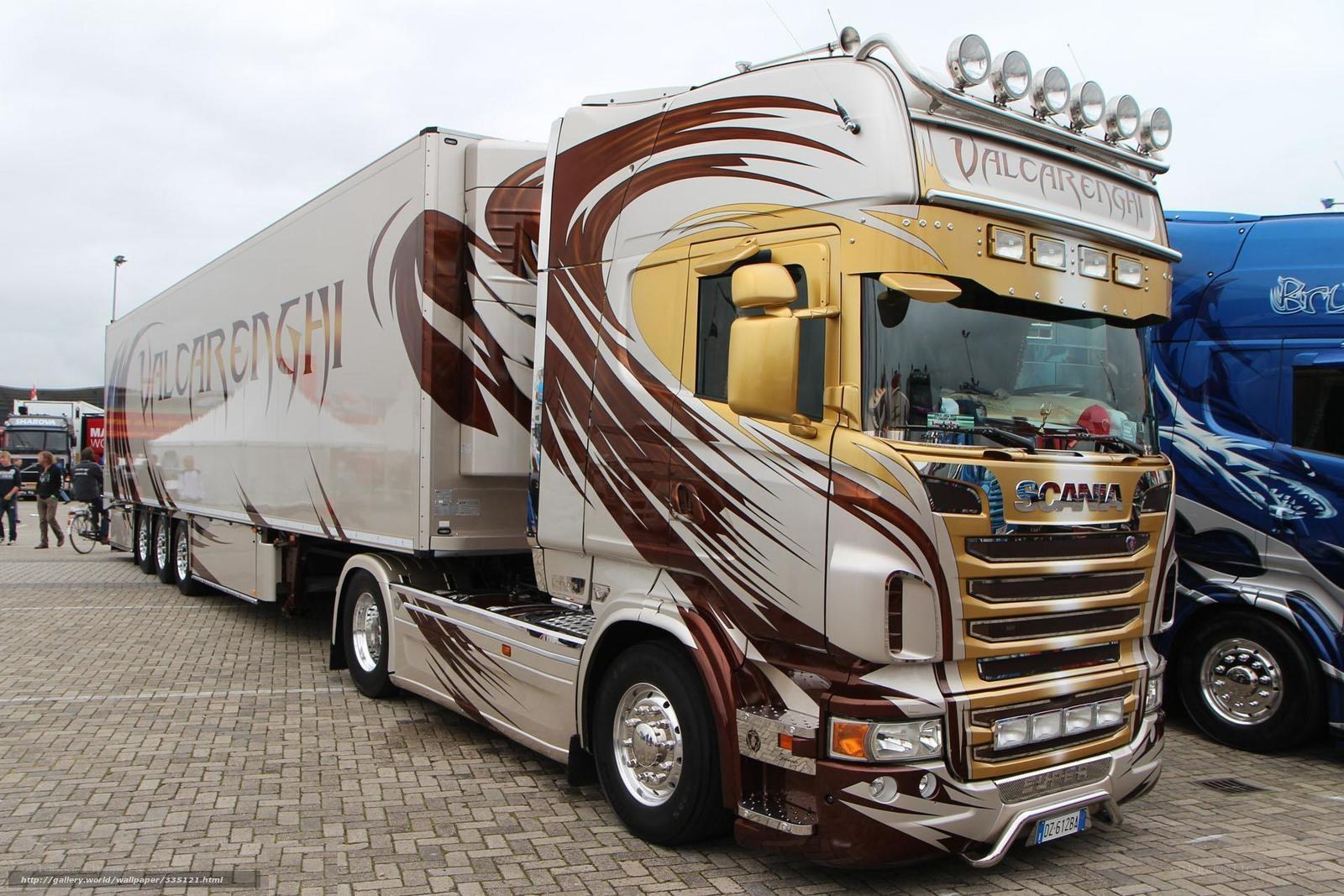 Custom Scania truck with trailer