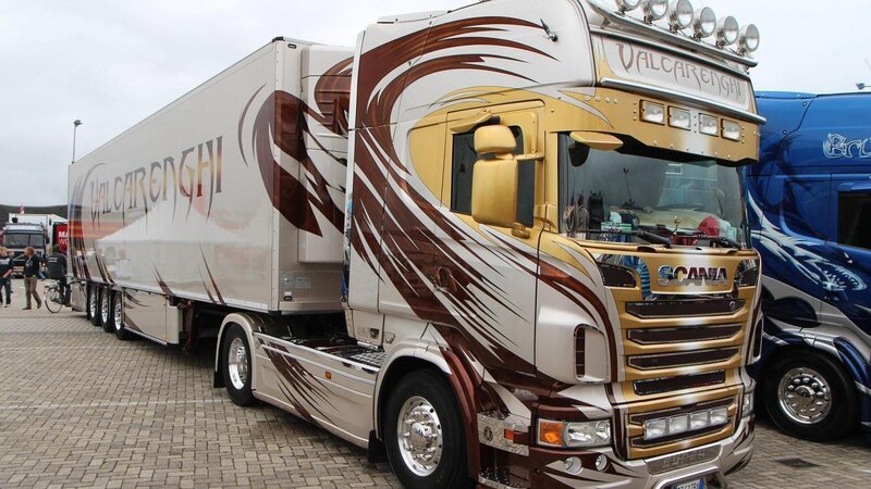 Custom Scania truck with Valcareggi branding