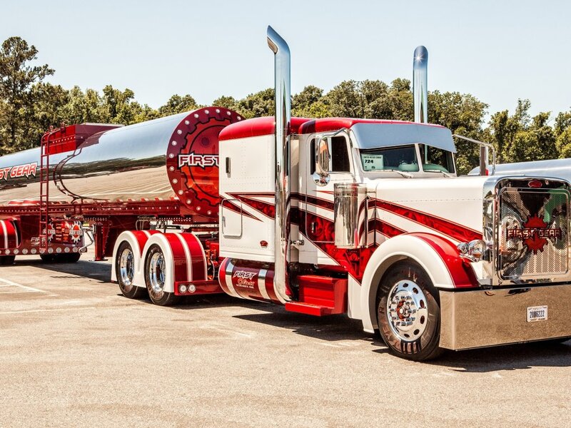 Custom Semi-truck — Red, Bright