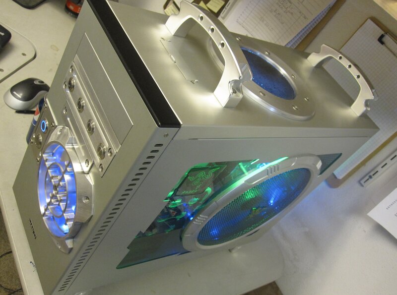 custom silver computer case