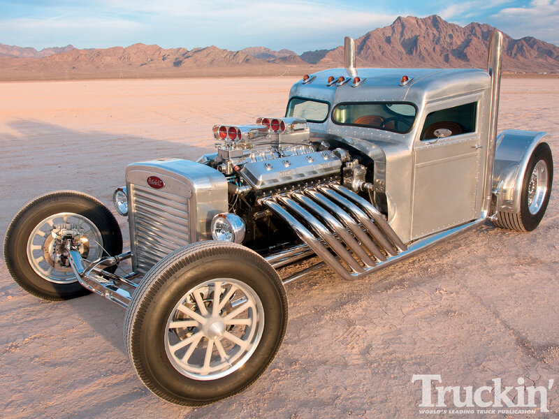 Custom Silver Hot Rod Truck