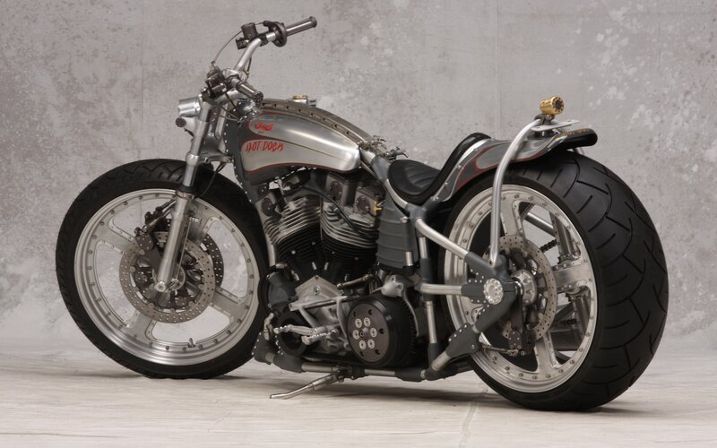 custom silver motorcycle