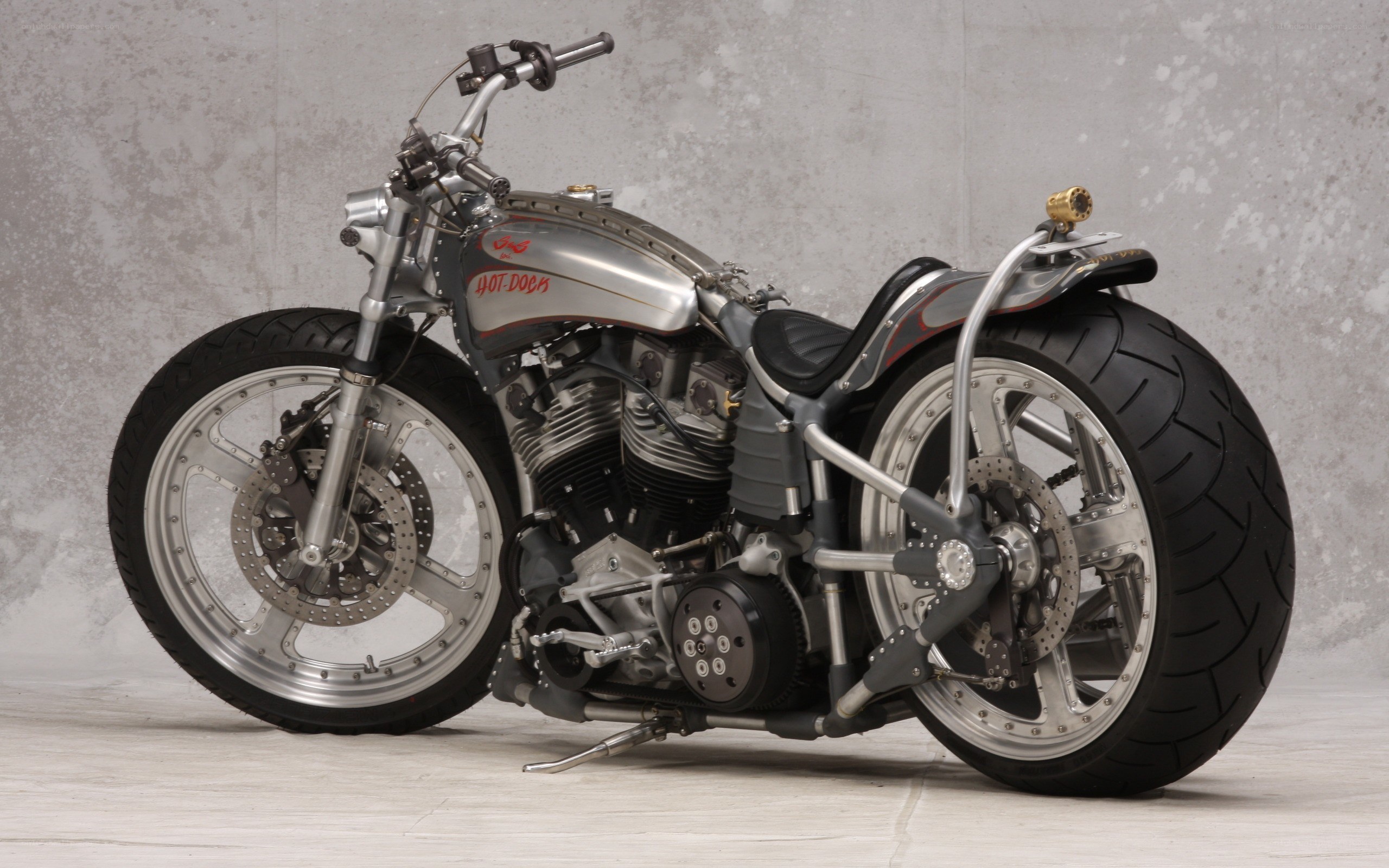 custom silver motorcycle