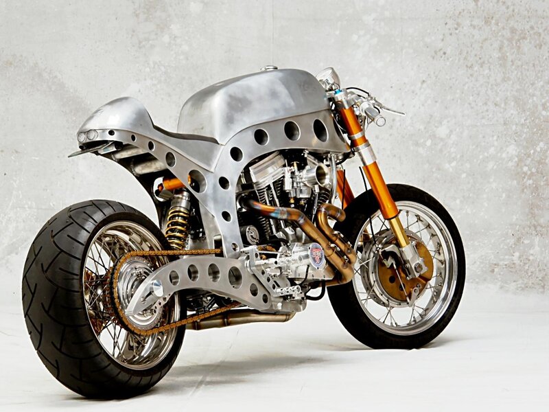 custom silver motorcycle