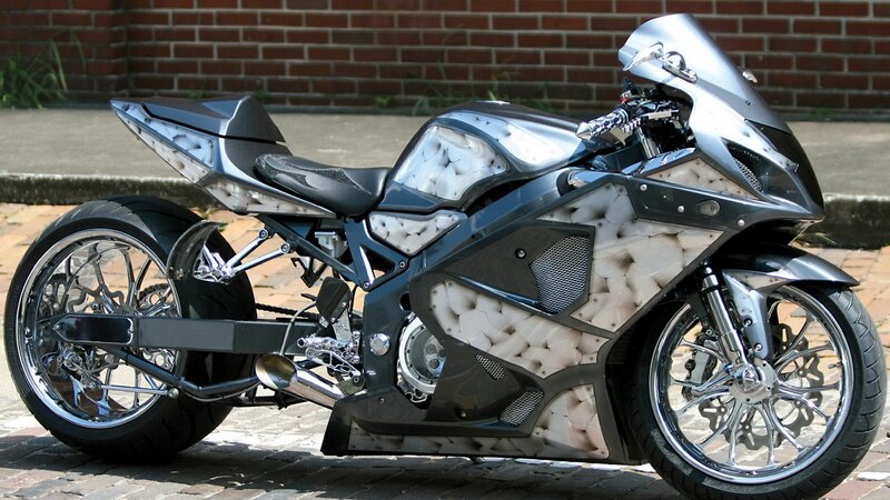 Custom Silver Motorcycle — Neutral, Afternoon, Photograph
