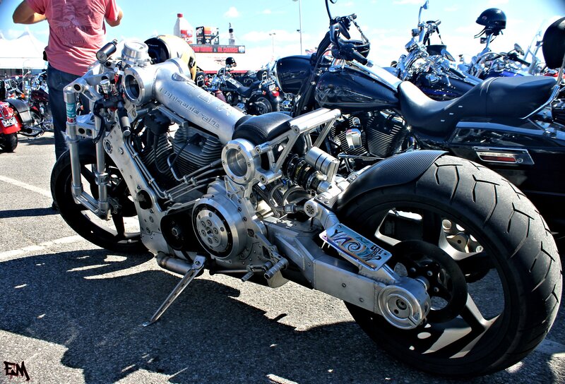 Custom Silver Motorcycle — Outdoor