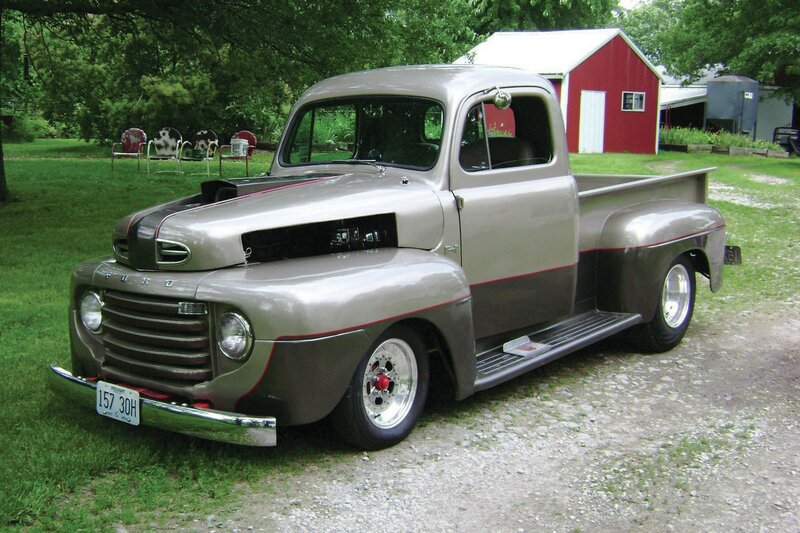 Custom Silver Pickup Truck — Calm, Afternoon, Photograph