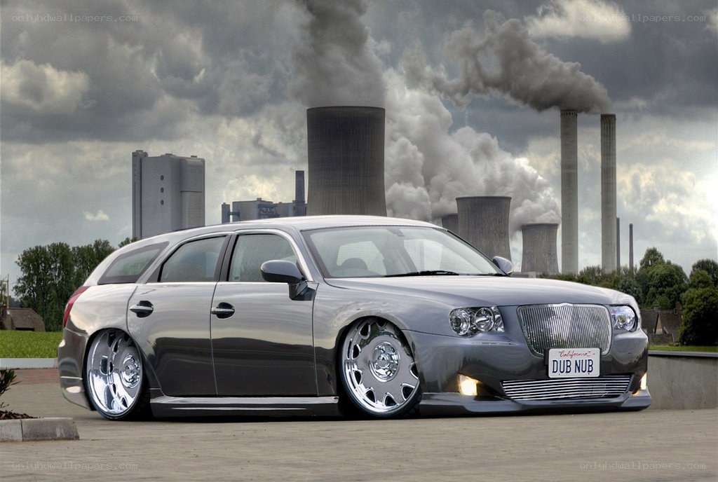 Custom silver station wagon