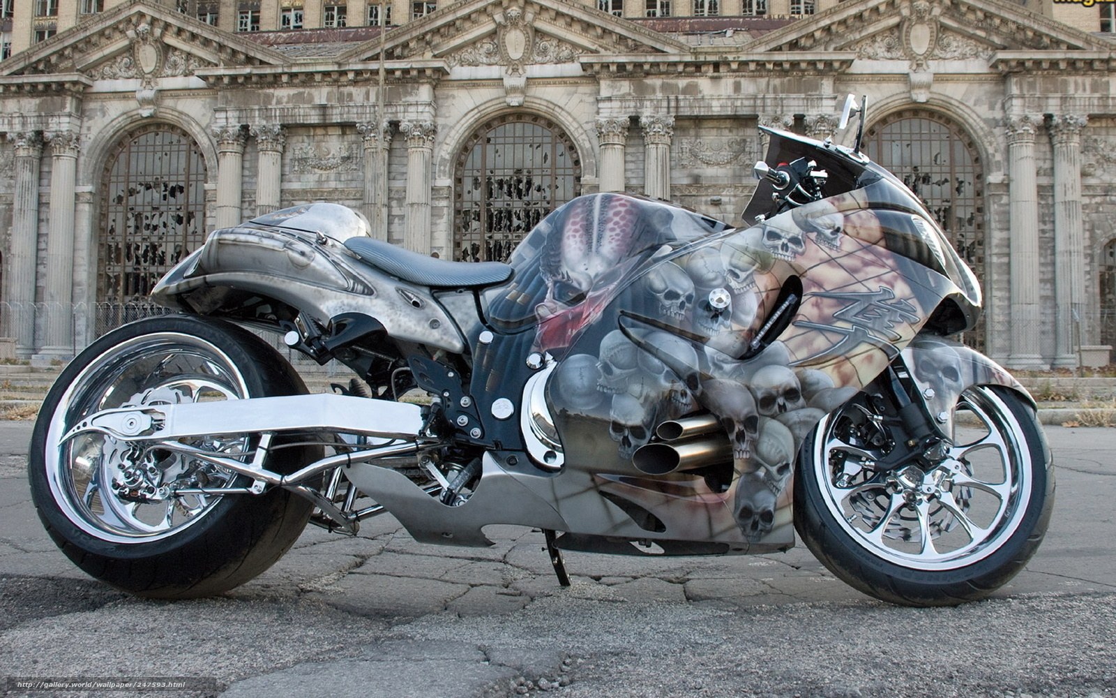 custom skull motorcycle