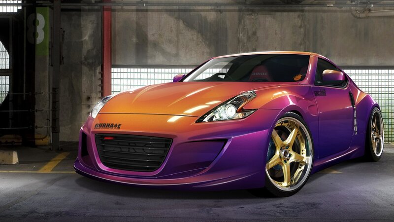 custom sports car in garage