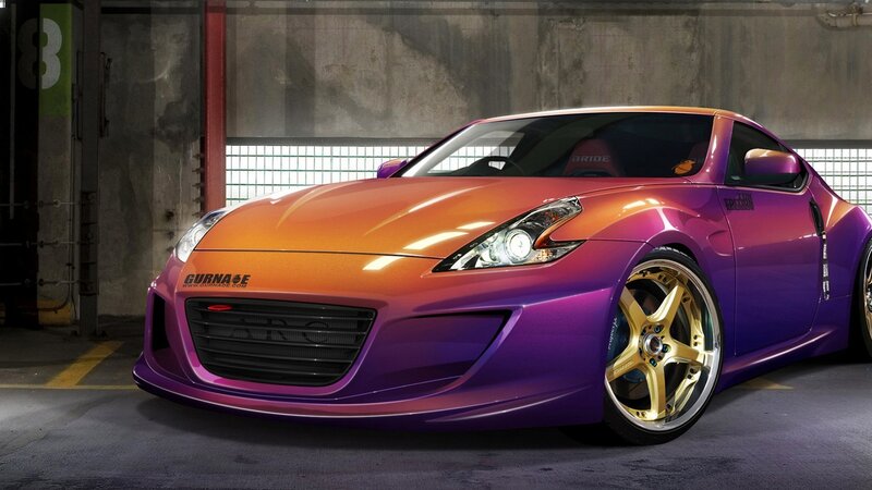 custom sports car in garage