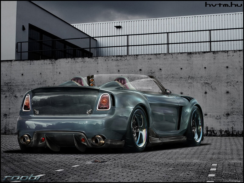 custom sports car in urban setting