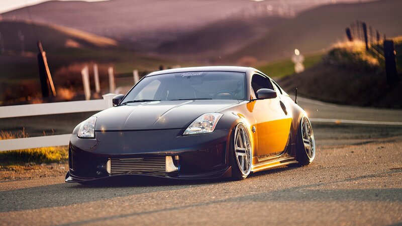 custom sports car on a road