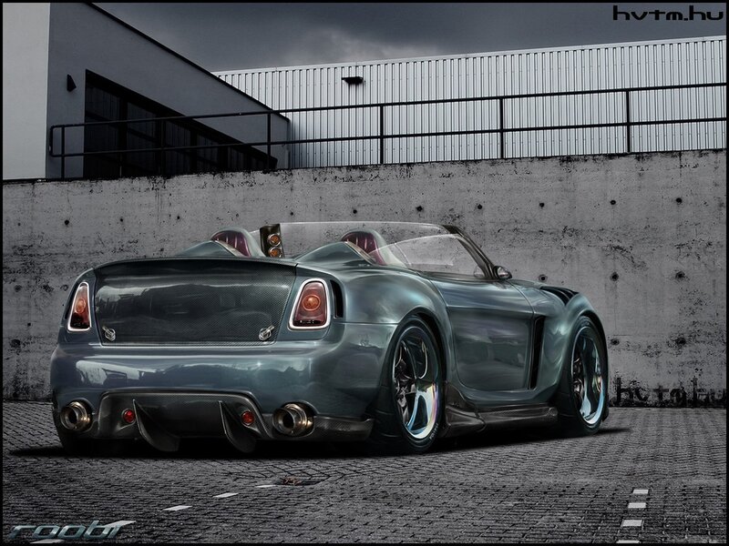 Custom sports car rear view