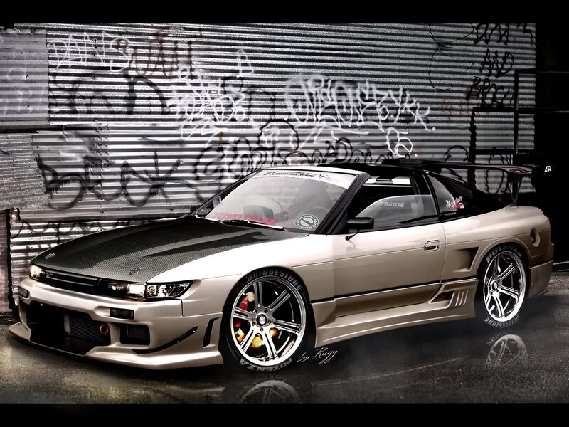 custom sports car with carbon hood