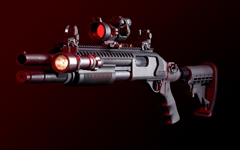 Custom Tactical Shotgun — Red