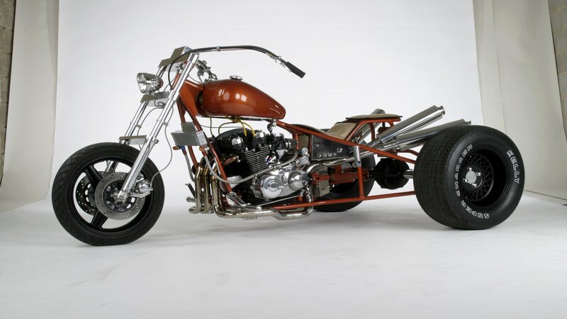 Custom Three-wheeled Motorcycle — Orange