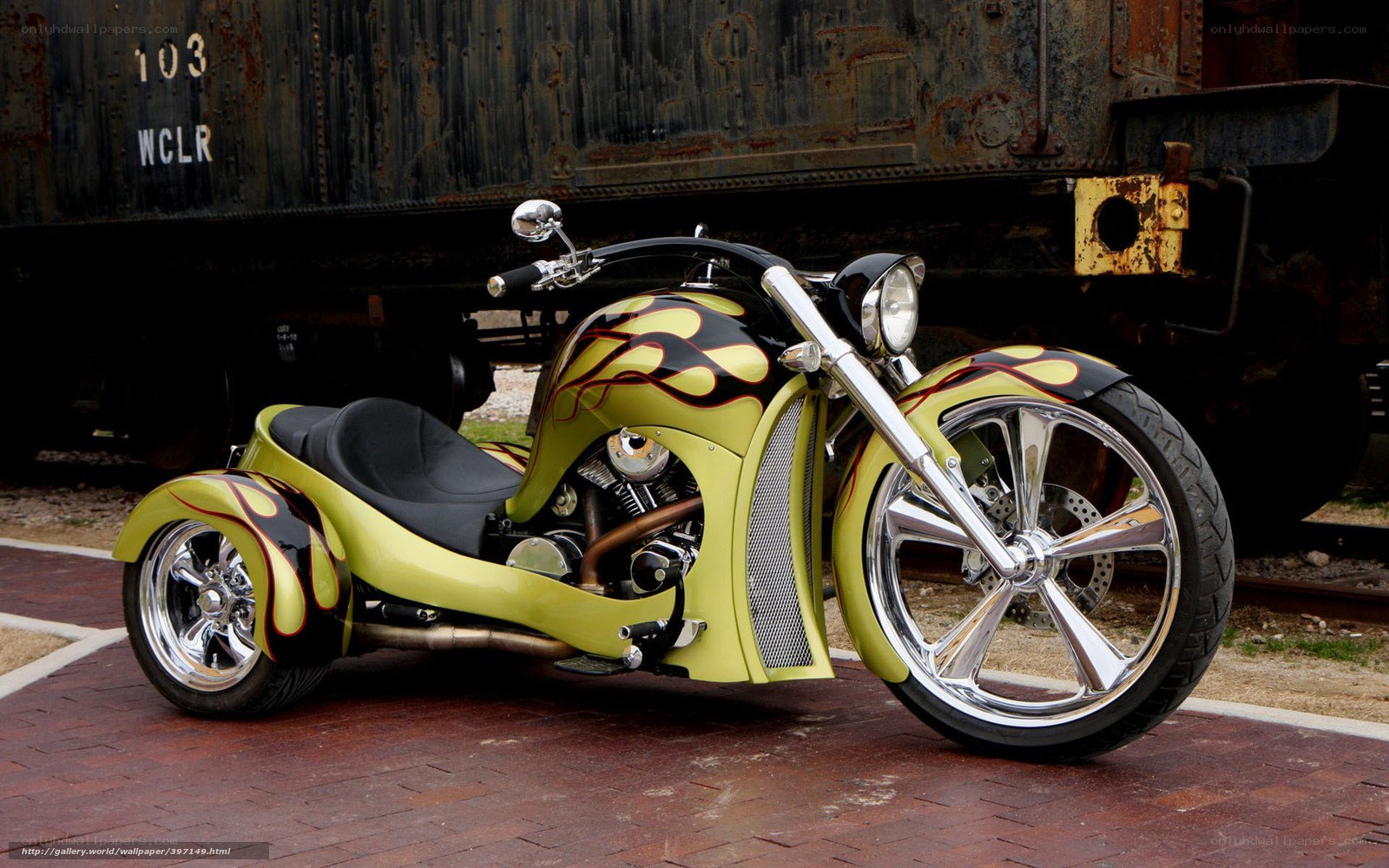 Custom three-wheeled motorcycle