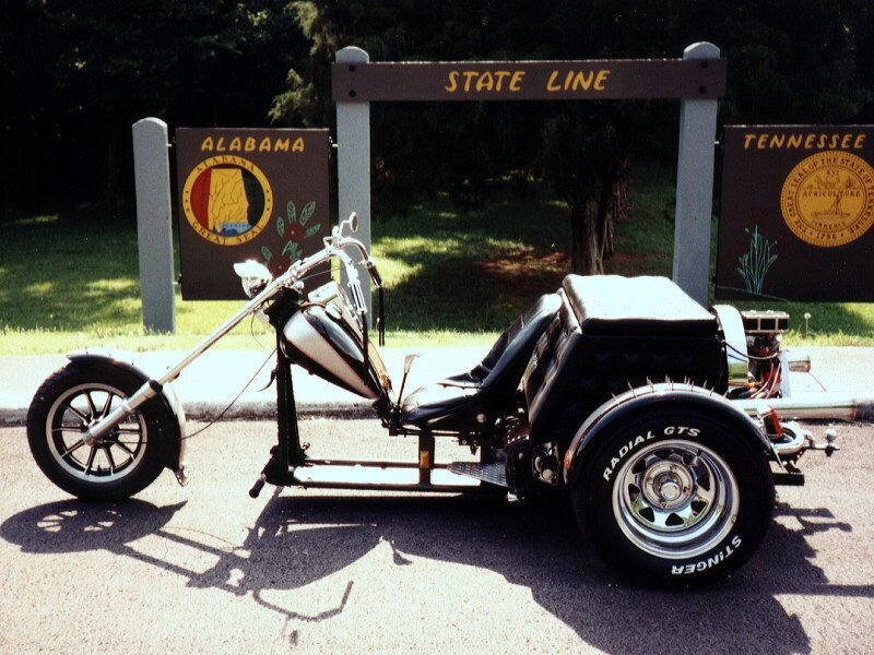 Custom Trike Motorcycle — Black, Neutral