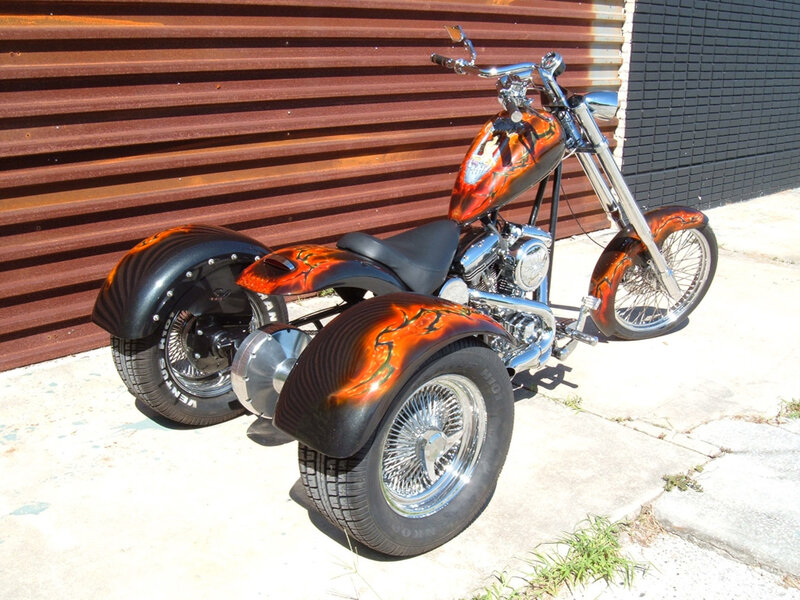 Custom Trike Motorcycle — Orange