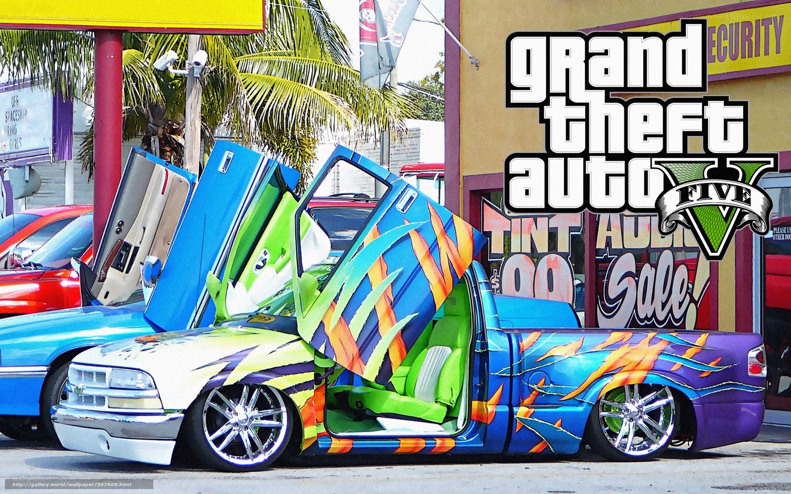 custom truck with gta v logo